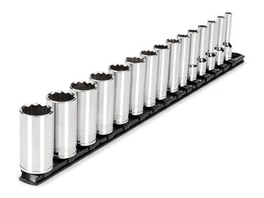 TEKTON 3/8 Inch Drive 12-Point Socket Set, 15-Piece SHD91115