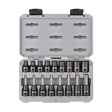 TEKTON 1/2 Inch Drive Torx and External Star Impact Socket Set SKT25801