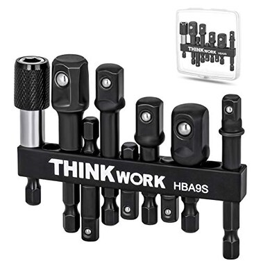 9-Piece Impact Socket Adapter Set, 1/4" 3/8" 1/2" Drive, with Storage Case