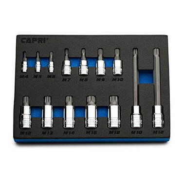 Capri Tools XZN Triple Square Bit Socket Set, 14-Piece (XZN Bit Set/Master)