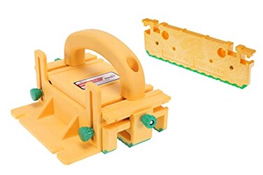 MICROJIG GRR-RIPPER GR-100+GRP-5 Grr-Ripper 3D Pushblock &amp; 1/4" Leg Bundle, Yellow