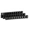 Capri Tools 3/8 in. Drive Shallow, Semi-Deep and Deep Impact Socket Set, SAE, 5/16 to 1 in, 36-Piece