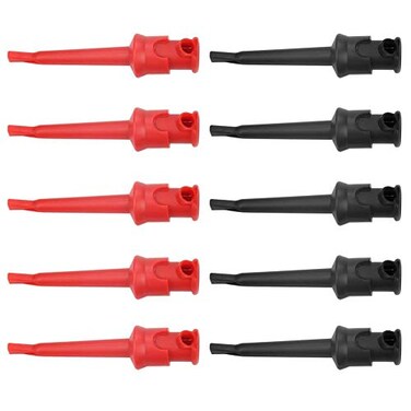 Hook Clip, 10pcs P5002 Hook Multimeter Test Hook Grabbers for Digital Multimeter/SMD IC Cable Welding(Black&amp;Red)