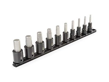 TEKTON 1/2 Inch Drive Hex Impact Bit Socket Set, 10-Piece SIB92100