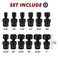 CASOMAN 12 Pieces 3/8-Inch Drive Shallow Universal Impact Socket Set, SAE, 5/16"-1", CR-MO, Swivel Socket