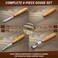BeaverCraft Wood Carving Gouges Chisels Kit SC01 - Wood Spoon Carving Chisel Set - Whittling Tools Includes Radial Gouges, Flat Chisel, Bent Gouge, Leather Strop &amp; Rolling Pouch