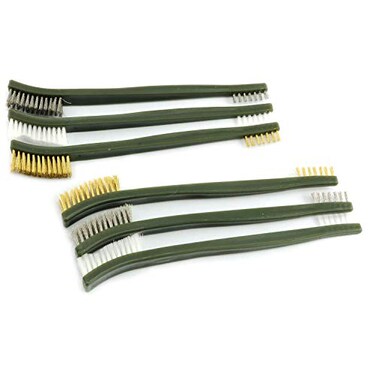 RuiLing 6-Pack Double-Ended Cleaning Brushes (2 Stainless Steel + 2 Brass + 2 Nylon)