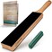 BeaverCraft Leather Strop for Knife Sharpening - Double-Sided Knife Strop &amp; Stropping Compound Kit - Honing Strop Block 14" for Woodcarving Tools, Chisel Knife Sharpening Kit Leather Sharpener LS6P1