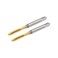 uxcell Spiral Point Plug Threading Tap M3 x 0.5 Thread, Ground Threads H2 3 Flutes, High Speed Steel HSS 6542, Titanium Coated, Metric Screw Taps Tapping Bit for Thread Repair, 2pcs
