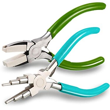 Mudder 2 Pcs Jewelry Making Tool 6 in 1 Bail Making Plier, Blue and Green