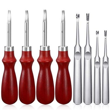 Mudder 8 Pcs Leather Edge Bevelers Set, Leather Working Tools
