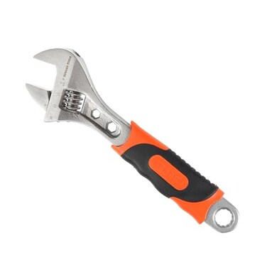 Edward Tools Pro 8" Adjustable Wrench - Carbon Steel Adjusting Design - Crescent Pro Grip for Greater Leverage - Adjustable Width - Spanner Handle