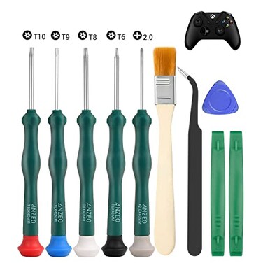 JAOYSTII 9 in 1 Torx Security Screwdriver Set, Xbox One/PS3/PS4/PS5 Controller Repair Tool Kit, Including Brush, Tweezers &amp; Opening Pry Tools