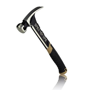 Spec Ops Tools Nailing Hammer for Carpentry &amp; Demolition, Magnetic Nail Holder, Rip Claw, 20 Oz