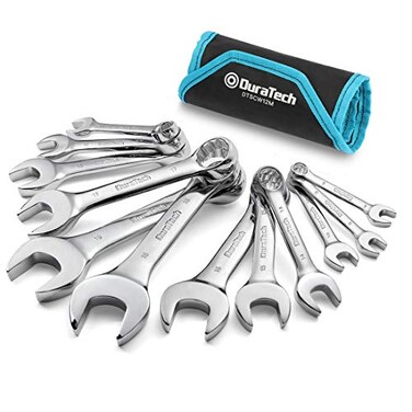 DURATECH Stubby Combination Wrench Set, Metric, 12-Piece, 8-19mm