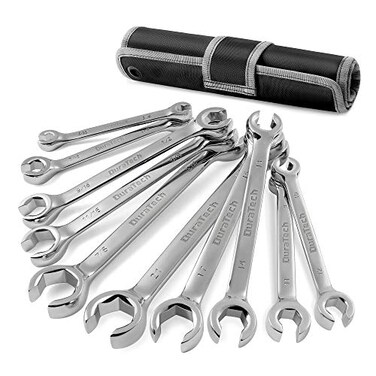 DURATECH Flare Nut Wrench Set, 10-Piece, 1/4"-7/8" &amp; 9-21mm