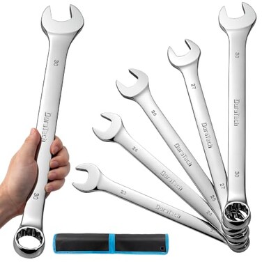 DURATECH Long Pattern Combination Wrench Set, Metric, 5-Piece, 23-30mm