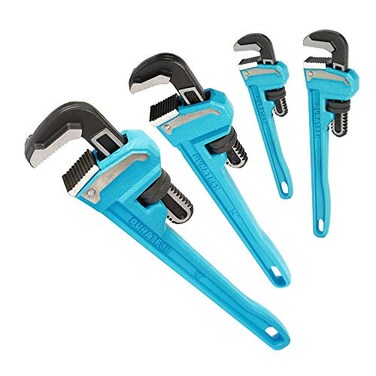 DURATECH 4-Piece Heavy Duty Pipe Wrench Set, 8 ",10", 14" and 18