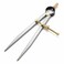 QWORK Precision Spring Dividers Calipers, 7-7/8 Inch Flat Leg Divider for Geometry, Drawing, Drafting