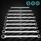 DURATECH Extra Long Ratcheting Wrench Set, Double Box End, Metric, 9-Piece