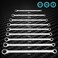 DURATECH Extra Long Ratcheting Wrench Set, Double Box End, Metric, 9-Piece