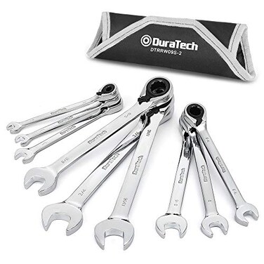 DURATECH Reversible Ratcheting Combination Wrench Set, SAE, 9-Piece