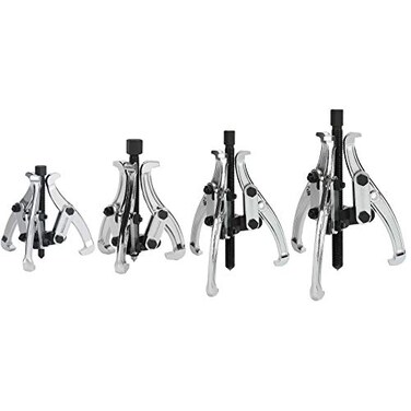 DURATECH 4-Piece 3-Jaw Gear Puller, 3", 4", 6" and 8", CR-V Steel