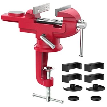 Housolution Universal Table Vise 3 Inch, 360 &deg;Swivel Base Bench Clamp