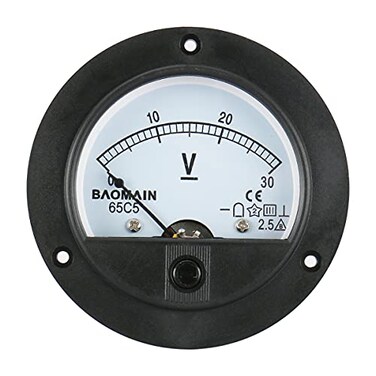 BAOMAIN 65C5 DC 0-30V Class 2.5 Analog Panel Volt Meter