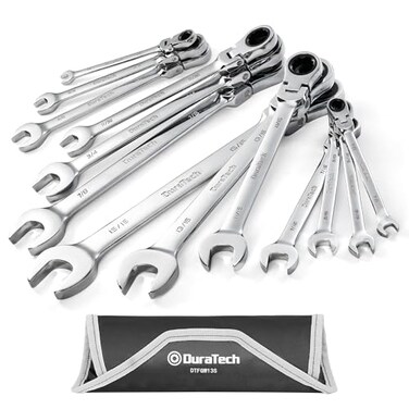 DURATECH Flex-Head Ratcheting Combination Wrench Set, SAE, 13-piece