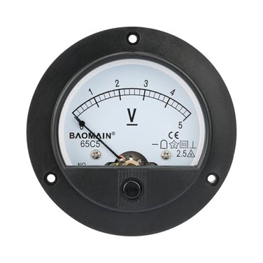BAOMAIN 65C5 DC 0-5V Class 2.5 Analog Panel Volt Meter