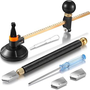 Mudder 6 Pcs Glass Circle Cutter, Pencil Style Circular Cutter 2-20 mm
