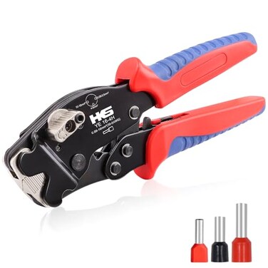 HKS Ferrule Crimping Tool AWG 30-5 - Fixable Range, Square Self-Adjusting Ratchet Crimper for End-Sleeves, Wire Ends Terimnals (Crimper 16-4H)