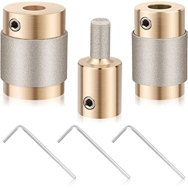 Funrous 3 Pcs Glass Grinder Bits for Stained Glass,1'' 3/4 '' 1/4 ''