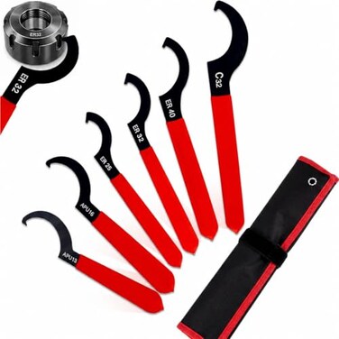 6PCS Coilover Spanner Wrench Set, C-Shaped Shock Spanner Hook Wrenches