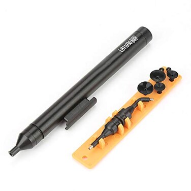 ASHATA L611938 SMD IC Pick up Vacuum Sucking Pen Set for Precise Placement of Components, Vacuum Suction Pump with Interchangeable a Holder, 2 Tips and 6 Cups