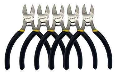 BOOSDEN 5" Small Wire Cutters Set Side Diagonal Cutter Snips, 5 Pack