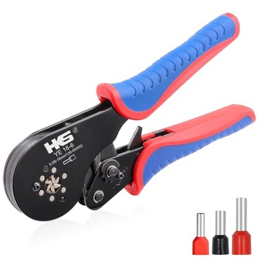 HKS Ferrule Crimping Tool AWG 30-5, Hexagonal Self-Adjusting Ratchet Crimper for End-Sleeves, Wire Ends Terimnals (Crimper 16-6)
