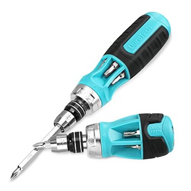 DURATECH 2PCS 12-in-1 Ratcheting Screwdriver Set, Multi-bit Screw Driver