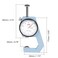 Dial Thickness Gauge 0-20mm Flat Tip Precision Measuring Tool