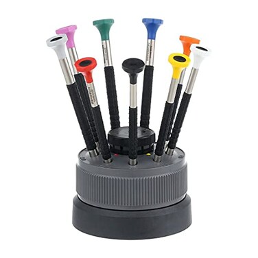 Bergeon 6899-S09 Ergonomic Screwdrivers On A Rotating Base for Watchmakers