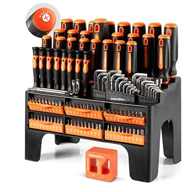 ValueMax 126-PC Magnetic Screwdriver Set with Plastic Racking Organizer, Magnetizer Demagnetizer, DIY Tools &amp; Equipment for Men Women Mechanic, Herramientas Tool Bit Kit Home Improvement Gift