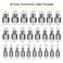 25Pcs-Double Head Screw Extractor Set, 3/8 &euro; Drive Hex Head 2-in-1