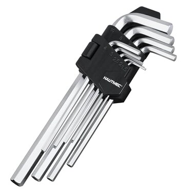 HAUTMEC Metric Allen Wrenches Sets, 9PCS L Shape Hex Key Set, CR-V Steel Allen Key Set, 1.5-10mm, Precise and Chamfered Tips, HT0221-SS