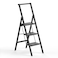 SOLADDER 3 Step Ladder, Folding Step Stool, Lightweight Stepladder, Black