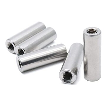 Xiaoyztan M6 x 30mm Stainless Round Coupling Nut 5Pcs