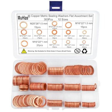 MuHize Copper Washers Kit 300PCS 12 Sizes