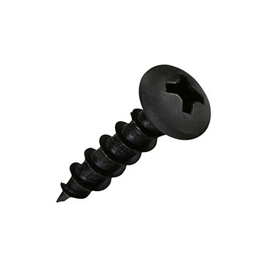 100 Pack Rok Hardware 8 x 3/4" Coarse Deep Thread Pan Head Screws Black Phosphate Wood MDF