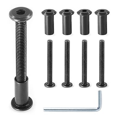 Jersvimc M6x50mm Hex Drive Socket Cap Bolt, Black, 10 Pair (20 Piece)