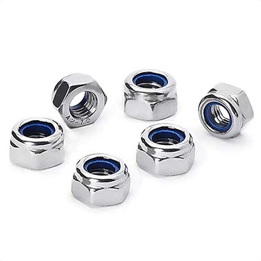 ALEOED M12x1.25 mm Self-Locking Nylon Insert Hex Lock Nuts, Pack of 6